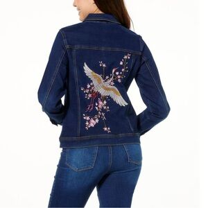 DG2 From the Vault Virtual Stretch Embroidered Denim Jacket - indigo, XS